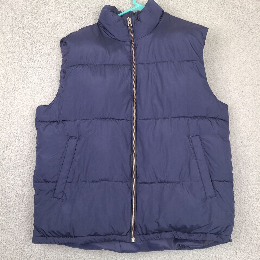 Gap Puffer Vest Jacket Mens XL Navy Blue Full Zip Outdoor Style 680066-02